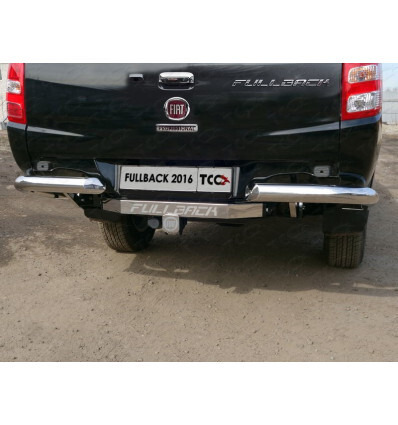 Быстросъёмный оцинкованный фаркоп ТСС  для Fiat Fullback KT0T (Mk.I) 2016-2019 (только для а/м без заднего бампера) с накладкой из нержавеющей стали с надписью Fullback Шар Е фото 2