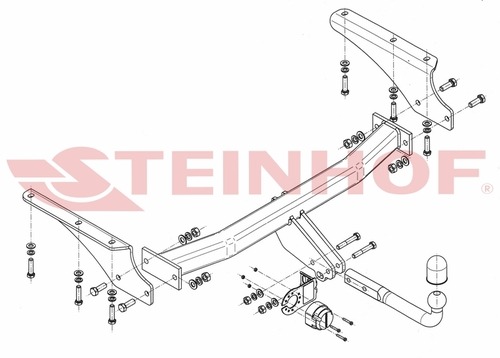 Фаркоп Steinhof для Jeep Cherokee KJ (Mk.III) 2001-2008 шар А
