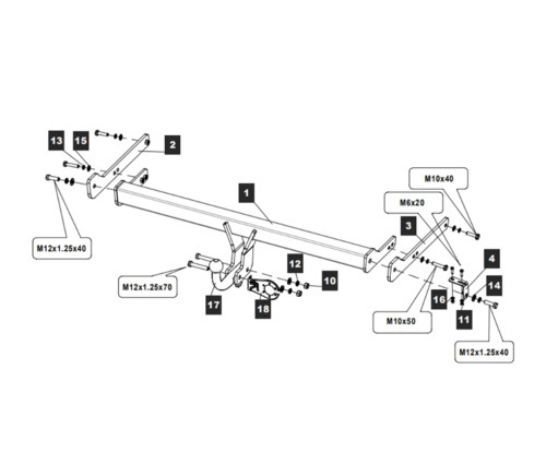 Фаркоп Baltex для Volkswagen Tiguan (Mk.II) 2017-2023/ Skoda Kodiaq (Mk.I,II) 2016-/ Volkswagen Tiguan X 2020-/ Volkswagen Tiguan L Pro 2024-/ Skoda Karoq 2018-/ Audi Q3 F3 (Mk.II) 2019-2025/ Jetta VS7 (Mk.I) 2020-/ SEAT Ateca 2016- шар А