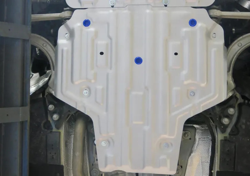 Защита алюминиевая Rival для КПП Audi A4 B9 АКПП 2015-2022 фото 2
