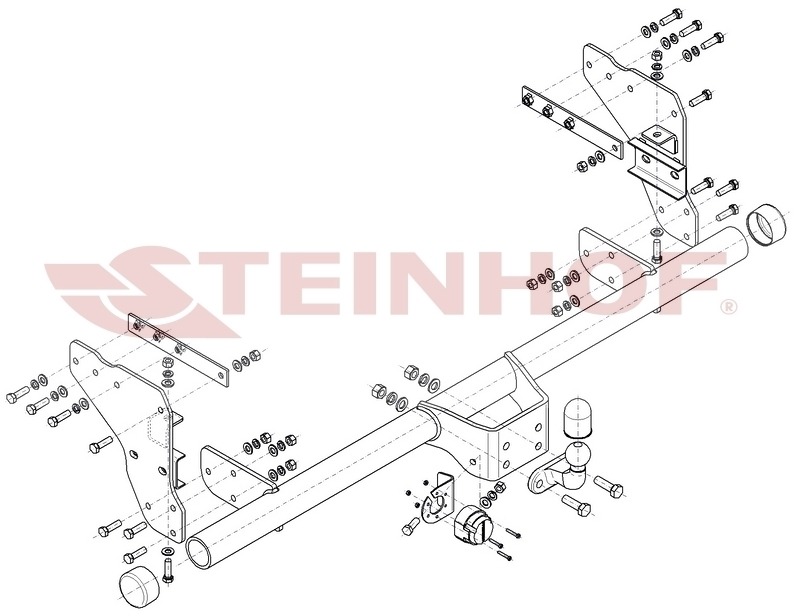 Фаркоп Steinhof для Mitsubishi L200 (Mk.V) 2019-2023 Шар A