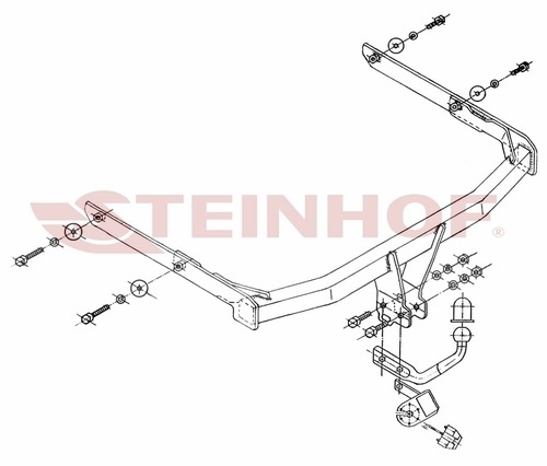 Фаркоп Steinhof для Ford Fusion, кроме версии с парктрониками CBK (Mk.I) 2002-2012 шар А