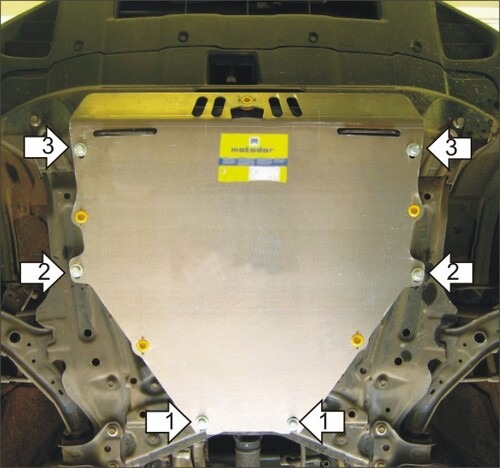 Защита алюминиевая Мотодор для картера, КПП Honda CR-V III 2007-2011