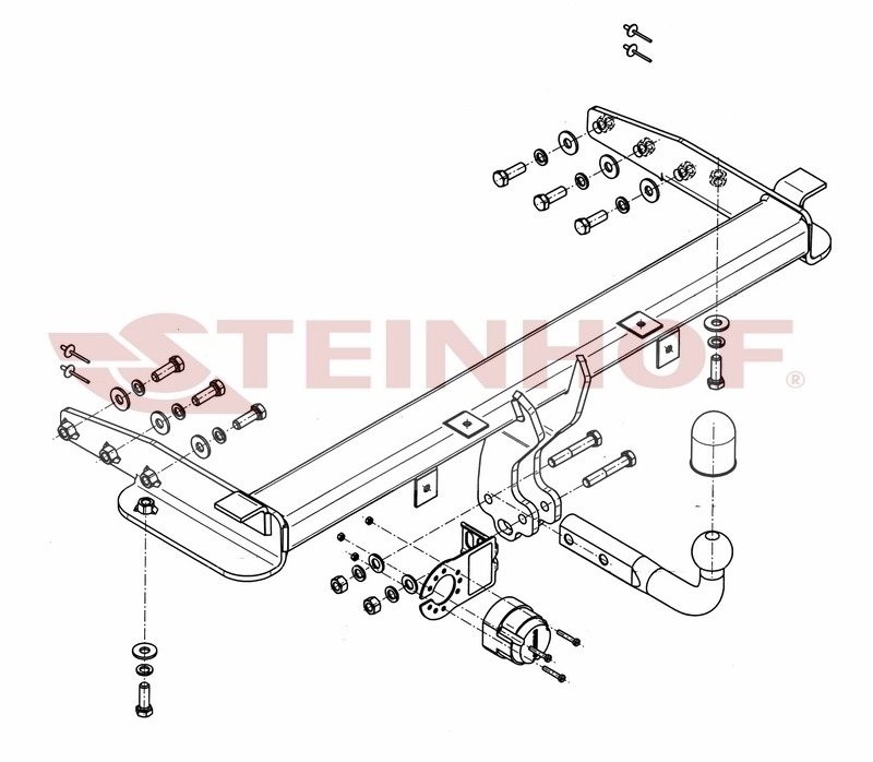 Фаркоп Steinhof для Toyota Aygo B10 (Mk.I) 2005-2014 / Peugeot 107 (Mk.I) 2005-2014 /  Citroen C1 (Mk.I) 2005-2014 Шар А