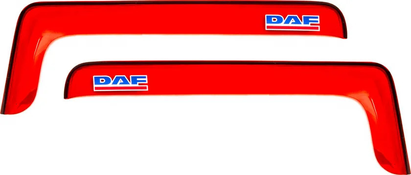 Дефлекторы REIN для окон (накладной скотч 3М) (2 шт.) DAF XF 95 1998-2022 (короткий) Красный