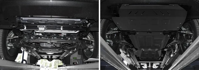 Защита алюминиевая Rival для радиатора, картера, КПП и РК Rival (черная) для Mercedes-Benz G-klasse W464 2018-2022 фото 3