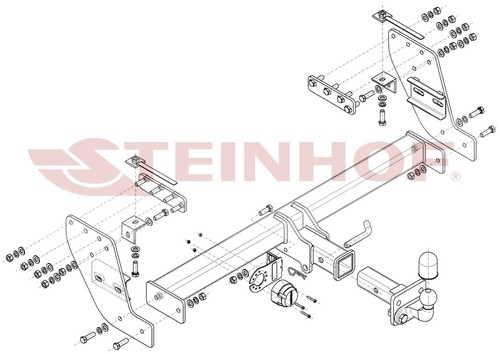 Быстросъёмный фаркоп Steinhof для Mitsubishi L200 (Mk.V) 2015-2023  / FIAT Fullback (Mk.I) 2015-2019 Шар FE