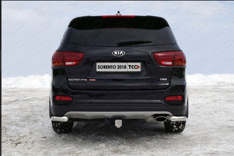 Фаркоп ТСС оцинкованный для Kia Sorento Prime UM (Mk.III) 2018-2020 нерж. шар Е фото 4