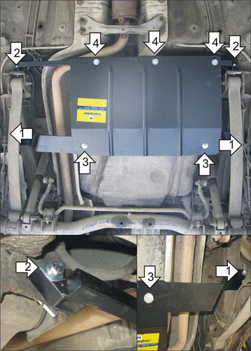 Защита Мотодор для топливного бака Volkswagen Caddy III 2004-2015
