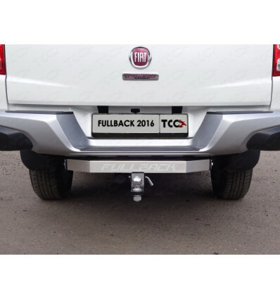 Быстросъёмный оцинкованный фаркоп ТСС для Fiat Fullback KT0T (Mk.I) 2016-2019 (только для а/м c задним бампером) с накладкой из нержавеющей стали с надписью Fullback Шар Е фото 3