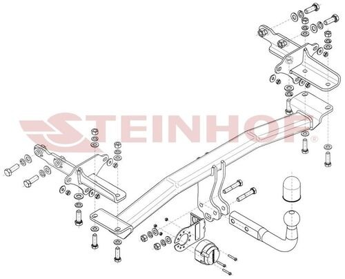 Фаркоп Steinhof для Jeep Compass +также Hybrid 2017- / Jeep Renegade -кроме Trailhawk 2014- / FIAT 500X 2014-2017 / FIAT 500X Series 2 2017- Шар А