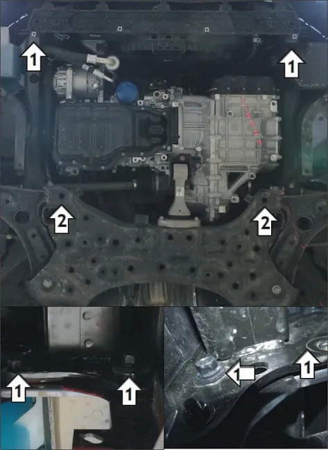 Защита Мотодор усиленная для картера и КПП Hyundai Elantra VI седан FWD 2015-2020 фото 3