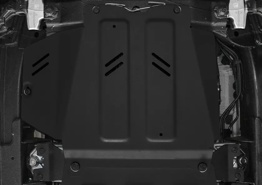 Защита алюминиевая Rival для КПП Rival (черная) для Mercedes-Benz G-klasse W464 2018-2022 фото 2