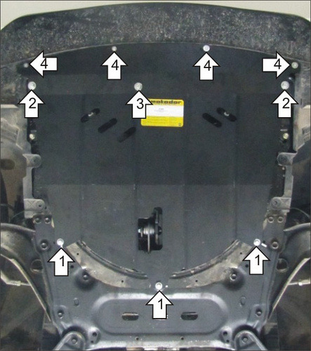 Защита алюминиевая Мотодор для картера и КПП Nissan Qashqai II 2014-2022