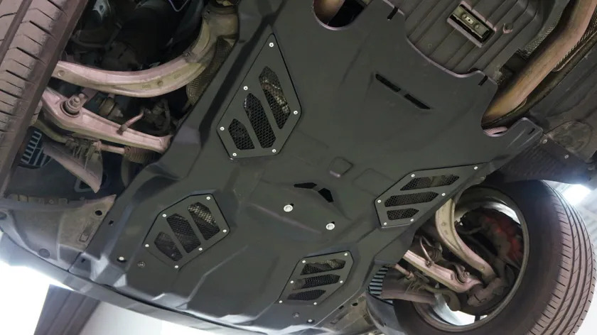 Защита композитная АВС-Дизайн для картера и КПП Porsche Macan V-3.0 (S), V-2.0 АКПП, 4WD 2014-2022 фото 5