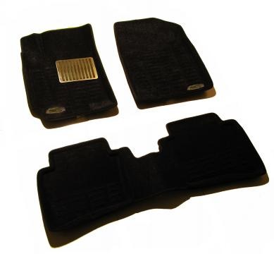 Коврики салона текстильные Hyundai Verna/Solaris  3D Pradar с бортиком черные (с металлическим подпятником)