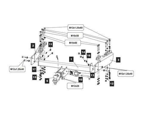 Быстросъёмный фаркоп TowRus для ГАЗ Соболь NN 2022- Шар Е