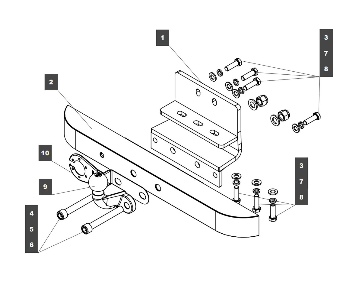 Фаркоп с накладкой из нержавеющий стали Baltex для  Toyota Land Cruiser J300 (Mk.XII) 2021- Шар F