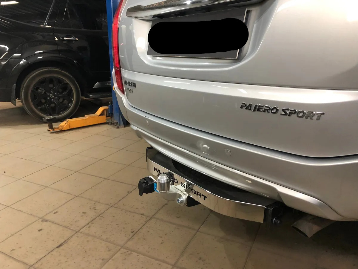 Фаркоп Baltex с накладкой из нержавеющей стаи для Mitsubishi Pajero Sport (Mk.II) 2008-2021 Тип шара F  фото 4