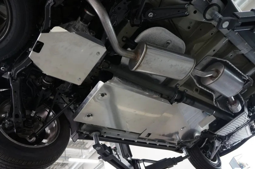 Защита алюминиевая АВС-Дизайн для картера, топливного бака, КПП, РК и топливных, тормозных трубок Acura MDX 14 2013-2020 (4 части) фото 5