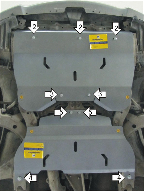 Защита алюминиевая Мотодор для картера Subaru Impreza II WRX 2005-2007