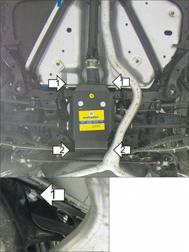 Защита алюминиевая Мотодор для заднего дифференциала Subaru Legacy V 2009-2014