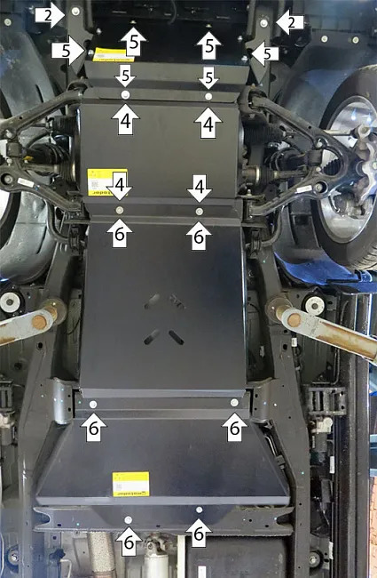 Защита Мотодор для двигателя, КПП, РК, заднего дифференциала Cadillac Escalade IV 2014-2020 фото 4