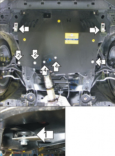 Защита Мотодор для картера, КПП Honda Accord VIII 2008-2012