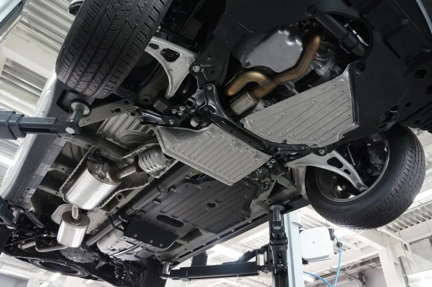 Защита алюминиевая АВС-Дизайн для картера, топливного бака, КПП, РК и топливных, тормозных трубок Acura MDX 14 2013-2020 (4 части) фото 2
