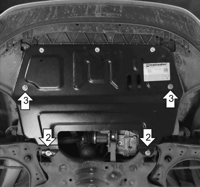 Защита Мотодор для картера двигателя, КПП Volkswagen Polo V 2009-2020