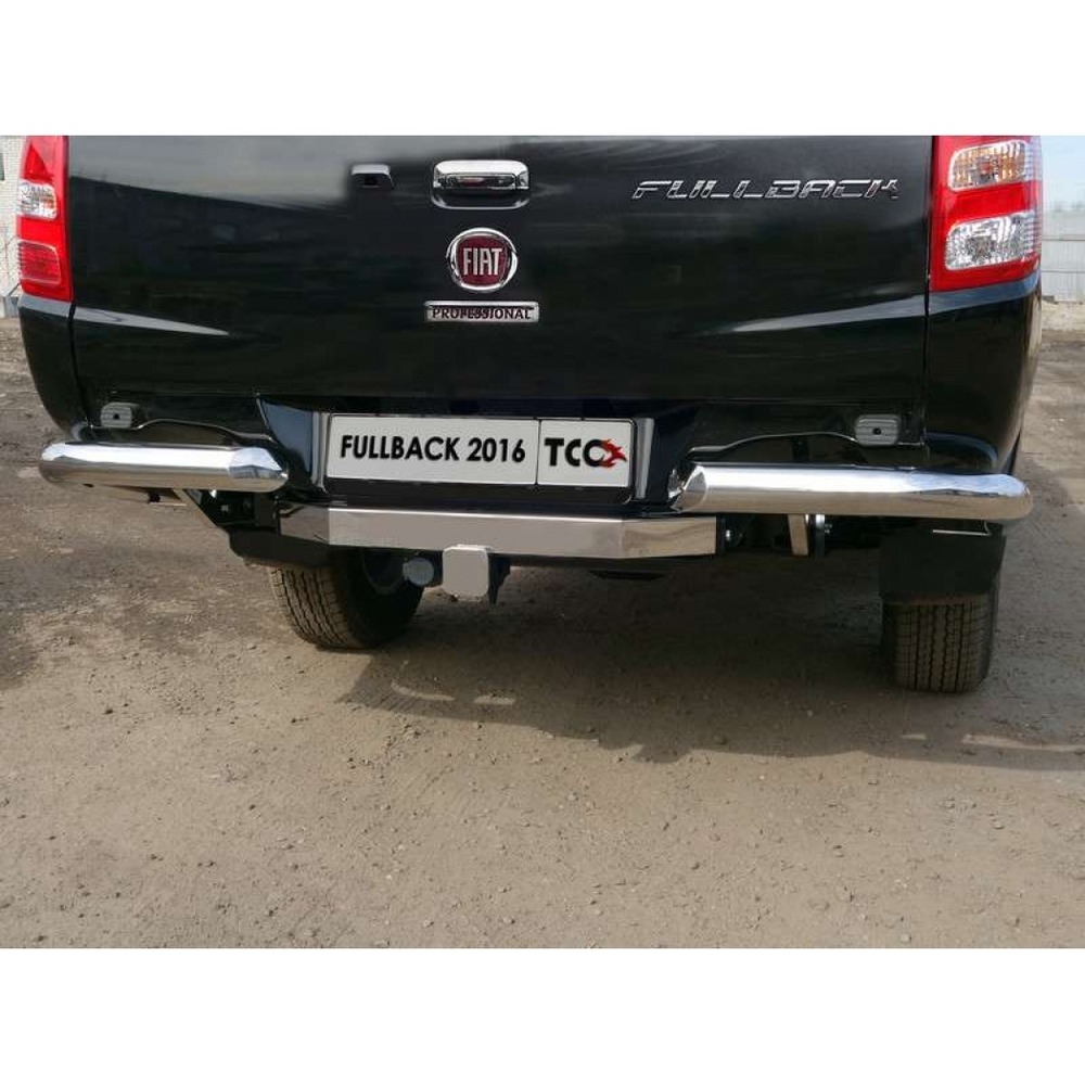 Быстросъёмный оцинкованный фаркоп ТСС для Fiat Fullback KT0T (Mk.I) 2016-2019 (только для а/м c задним бампером) с накладкой из нержавеющей стали с надписью Fullback Шар Е фото 4