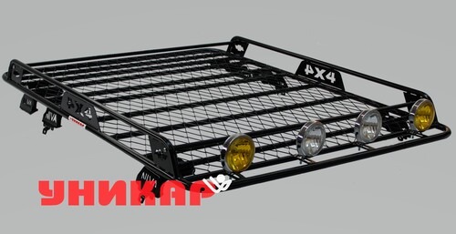 Багажник экспедиционный УНИКАР для ВАЗ-2123 Chevrolet Niva, LADA Niva Travel с ограждением и сеткой в штатные места