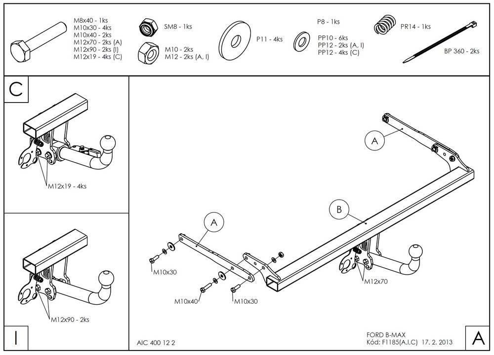 Фаркоп GALIA для Ford B-Max фото 2