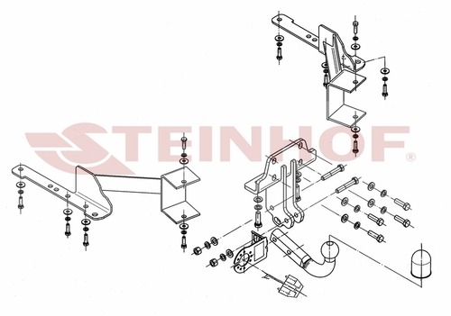 Фаркоп Steinhof для Toyota Land Cruiser Prado 150 (Mk.IV) 2009-2023 / Lexus GX460 J150 (Mk.II) 2009-2023 Шар А