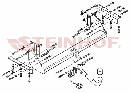 Фаркоп Steinhof Mitsubishi Pajero IV 3/5 дверей 2007-2020 шар А
