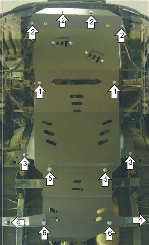 Защита Мотодор для картера, КПП и РК Mitsubishi Pajero Pinin 1998-2007