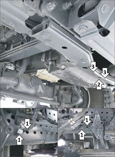 Защита Мотодор для картера двигателя Mercedes-Benz Arocs 2020-2022 фото 2