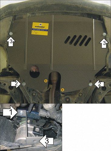 Защита Мотодор для картера, КПП Seat Cordoba II 2003-2009