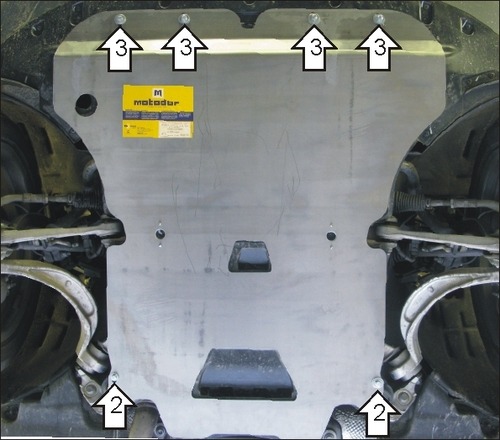 Защита алюминиевая Мотодор для картера, КПП Audi Q5 I 2008-2017