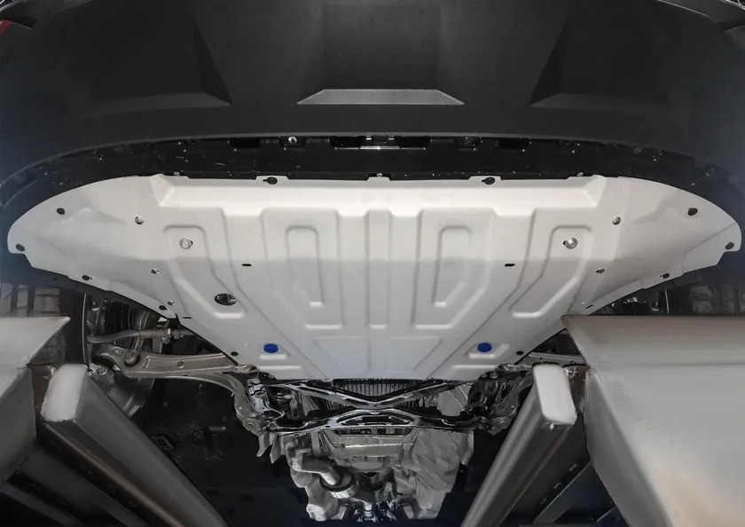 Защита алюминиевая Rival для радиатора и картера Volkswagen Touareg III (вкл. пакеты "Движение по бездорожью" и "Подвеска Pro") 2018-2022 фото 2