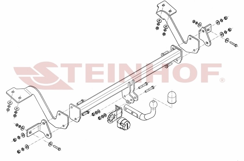 Фаркоп Steinhof на Peugeot Partner II L1 4380 мм +Tepee 2008-2018/ Citroen Berlingo II L1 4380 мм 2008-2018/ Peugeot Partner III L1 2018-/ Peugeot Rifter L1 4403 мм 2018-/ Citroen Berlingo III L1 4403 мм 2018-/ Toyota ProAce City L1 4403 мм Шар А