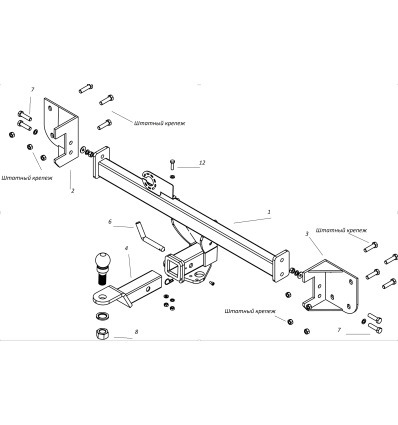 Фаркоп Бизон для Lynk&Co 09 (Mk.I) 2021- шар Е