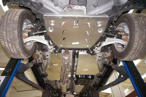 Защита алюминиевая АВС-Дизайн для картера, топл. трубок, трубок кондиционера, зад. редуктора Honda Pilot II 2011-2015