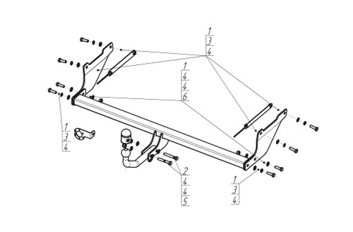 Фаркоп с оцинкованным шаром АвтоСтандарт для Ford Focus (Mk.III универсал) 2011-2019 Шар А