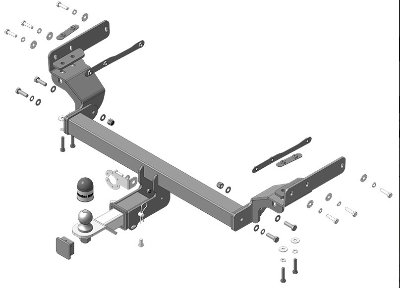Фаркоп с оцинкованным шаром Motodor для Mitsubishi Outlander GN0W (Mk.IV) 2022-2024 шар Е