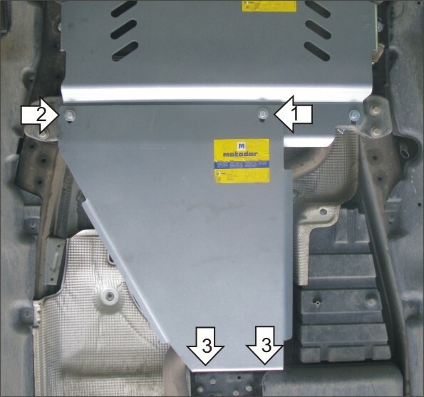 Защита алюминиевая Мотодор для РК Volkswagen Touareg I 2006-2010