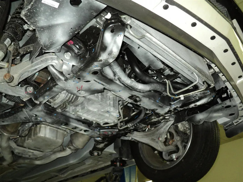 Защита алюминиевая АВС-Дизайн для картера и КПП Cadillac CTS II 2007-2013 фото 2