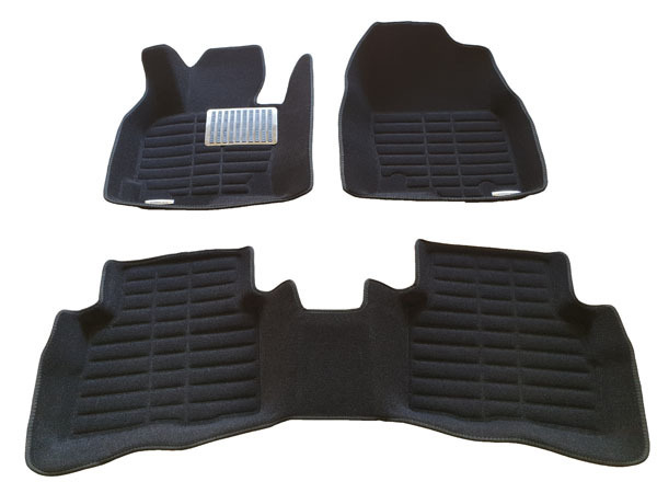 Коврики салона текстильные 3D Pradar для Mazda CX-5 с бортиком черные (с металлическим подпятником) фото 2