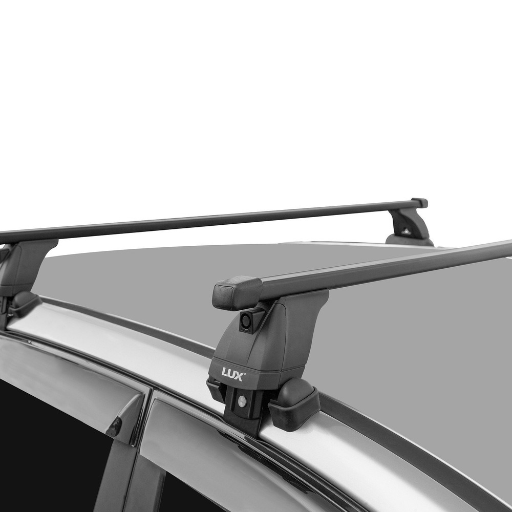 Багажник модельный на гладкую крышу LUX БК3 прямоугольные дуги черные фото 6