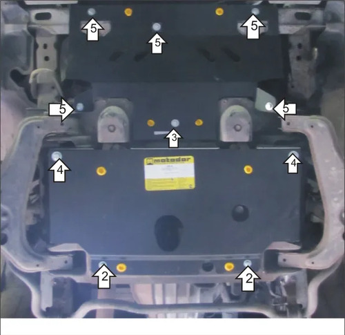 Защита Мотодор для радиатора, картера, переднего дифференциала Toyota Hiace H200 2004-2022